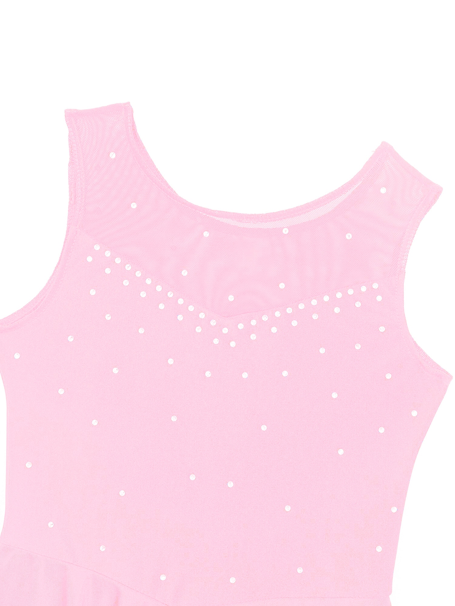Robe de Ballet pour Fille, Tenue de Ballerine de Patinage Artistique avec Dos en Strass, pour Spectacle sur Scène