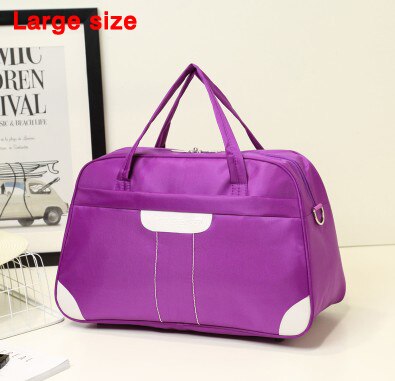 Women Travel Bag Large Capacity Waterproof Nylon Duffle Luggage Shoulder Bag Female Weekend Bags Multifunctional Travel Tote: purple large