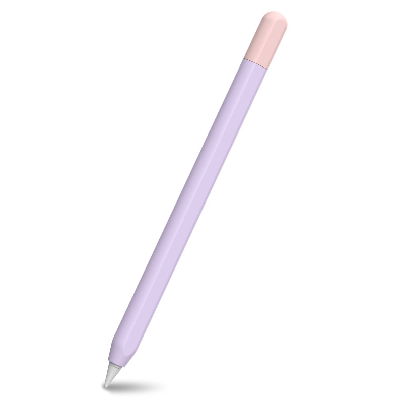 For Apple Pencil USB-C - Color-block Slim Case: Sand Pink