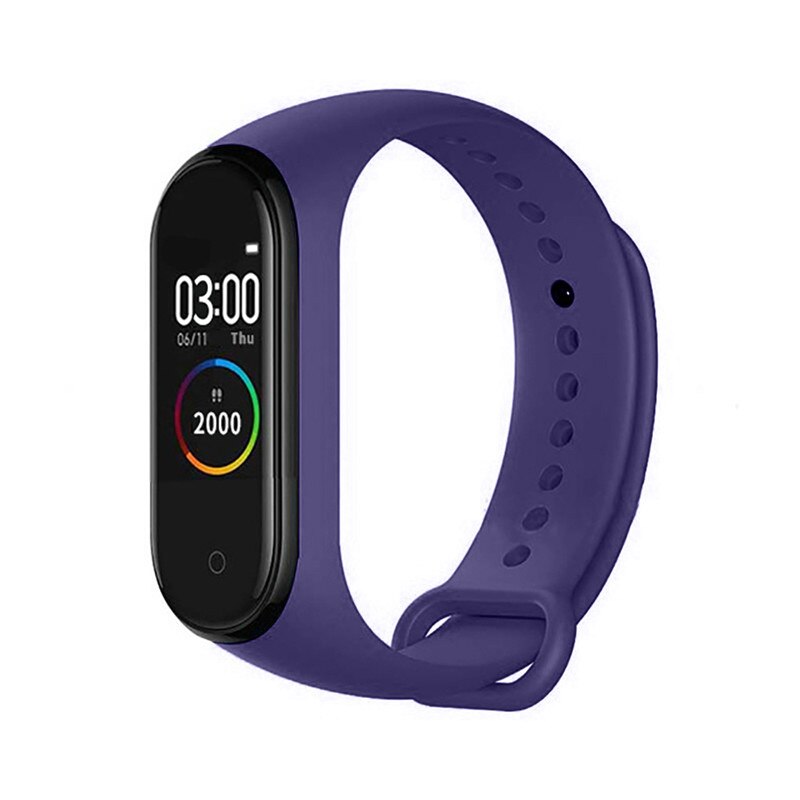 M4 Braccialetto Intelligente Impermeabile Uomini Della Vigilanza di Sport Della Fascia 4 Frequenza Cardiaca Pedometro Monitor Misuratore di Pressione Sanguigna Intelligente Wristband Per XiaoMi IOS: Purple