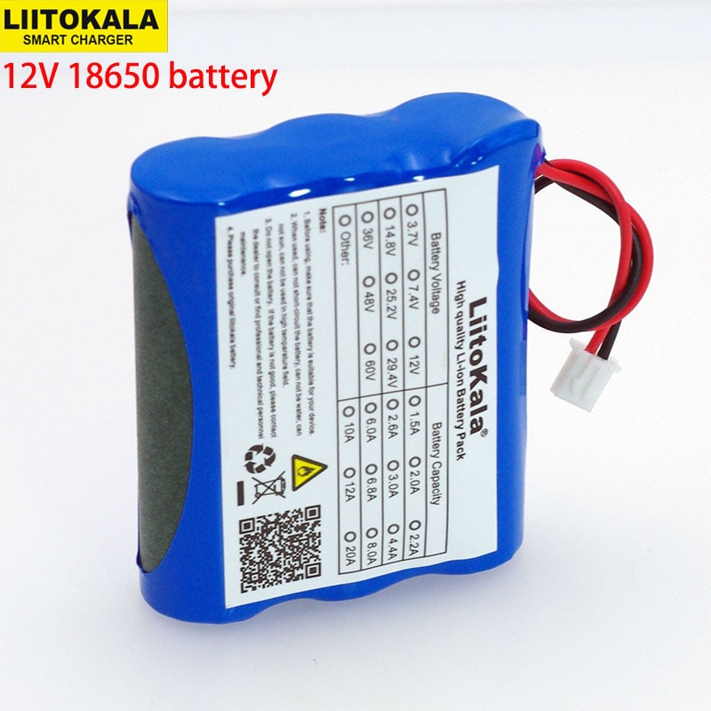 Liitokala 12V 18650 2600mAh lithium-ion Battery pack Monitor CCTV Camera battery 12.6 V 1.8A 2A 2.2A 2.5A 2.6A 2.8A 3A batteries