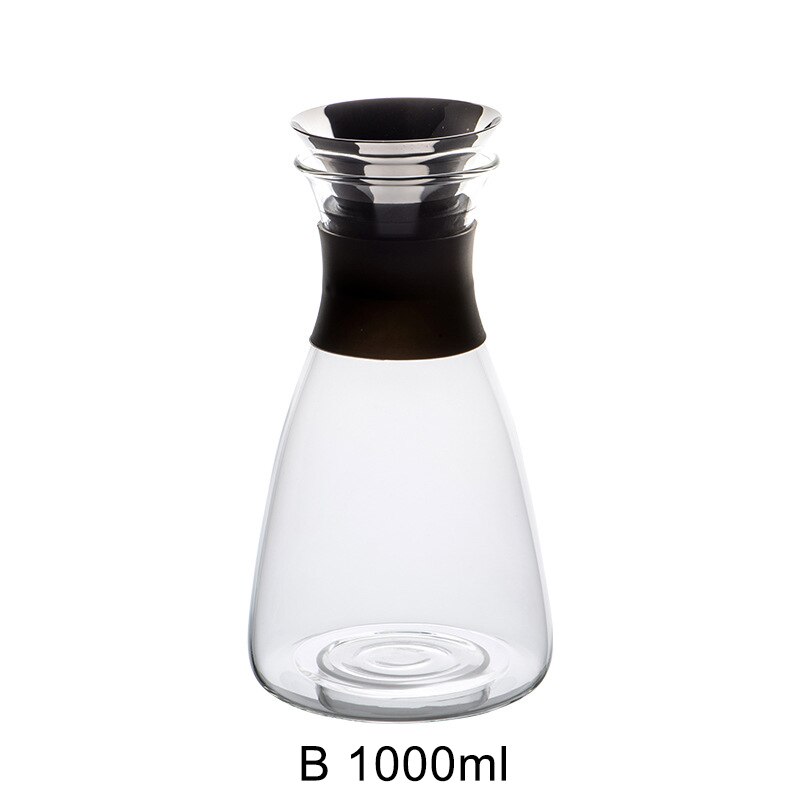 Grote Capaciteit Ketel Drip-Gratis Glas Pitcher Met Deksel Hittebestendige Huishoudelijke Ijs Thee Pot Koud Water Jug: B 1000ML