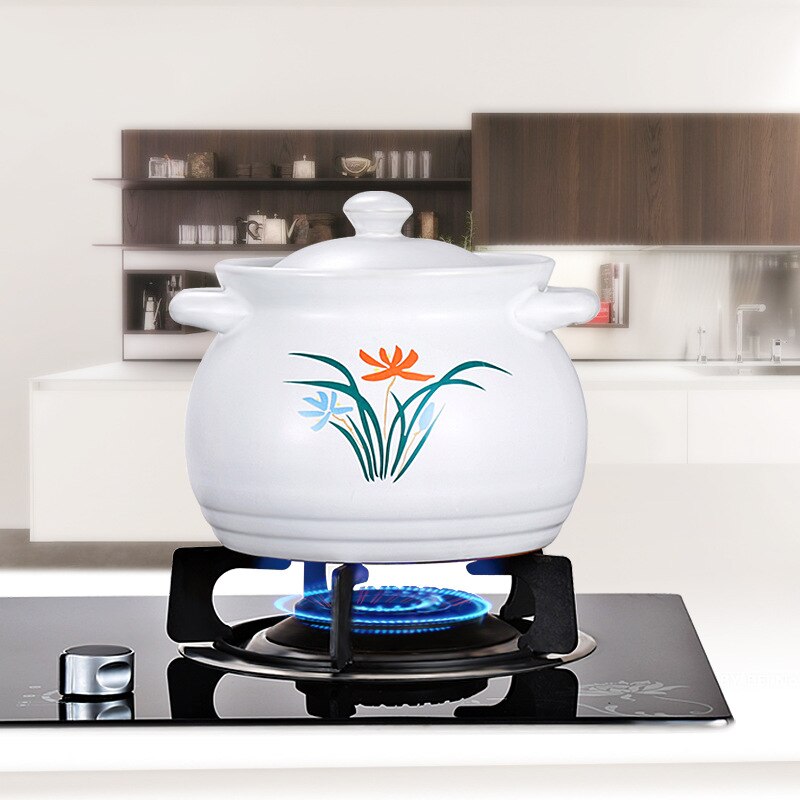 Inländischen Keramik Auflauf Suppe Stein Topf Reis Nudel Suppe Topf Weiß Orchidee Topf Hohe Temperatur Beständig Kasserolle Kochgeschirr