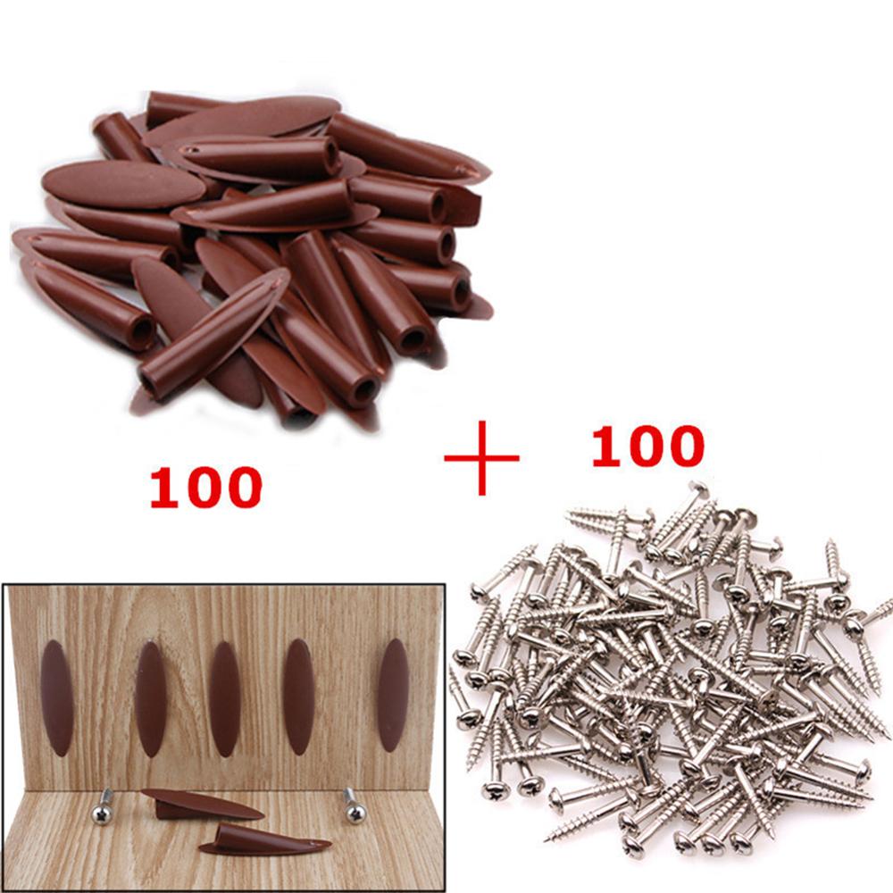 200pcs Pocket Hole Screws and Plugs for Drill Bits Woodworking Pocket Hole Jig Furniture Joining Accessories Hardwood Plug: Brown