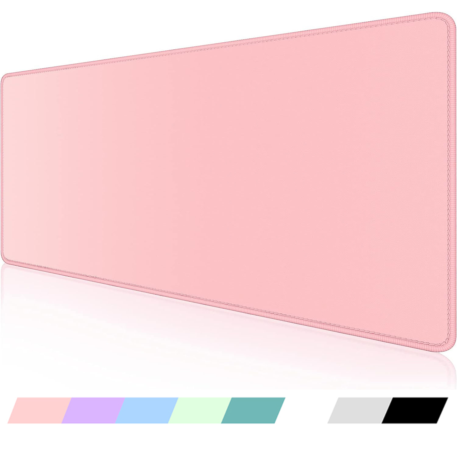 Alfombrilla de ratón para ordenador portátil, alfombrilla de escritorio minimalista rosa grande para oficina para mujer, alfombrilla de ratón para juegos Xxl de 3MM, parte inferior de goma antideslizante