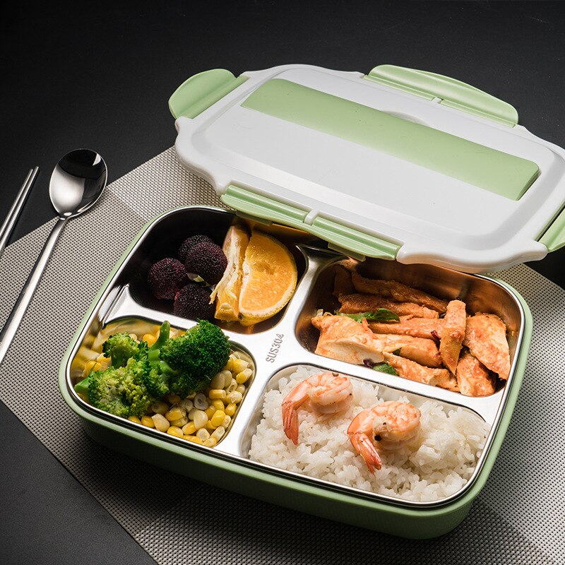 Stainless Steel Thermal Lunch Box Containers with Compartments Leakproof Bento Box Food Container Picnic Office School Lunchbox