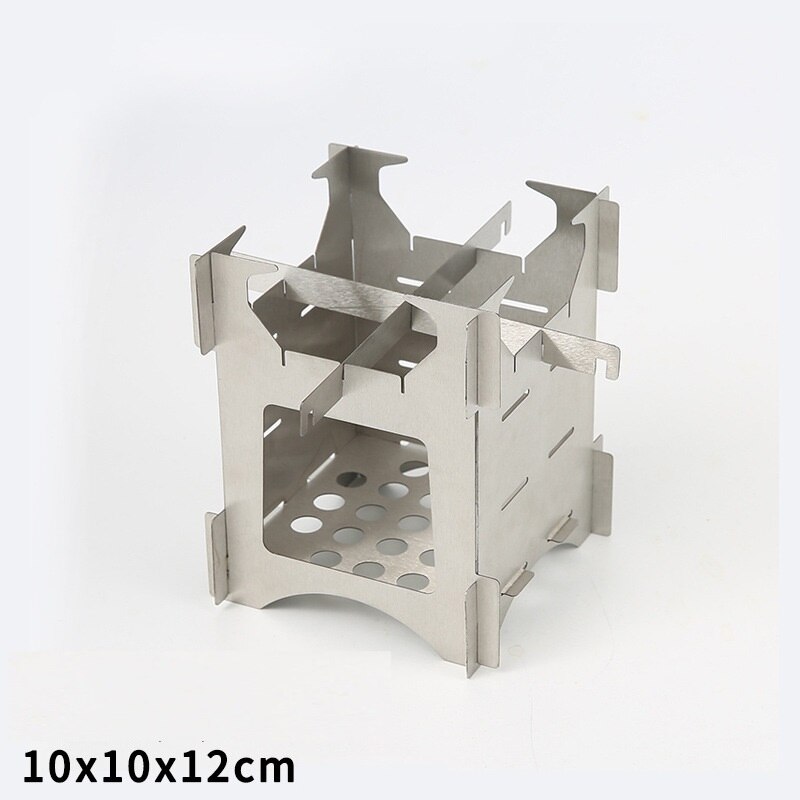 304 Stainless Steel Camping Pot Set Outdoor Supplies Camping Cookware Stainless Steel Pot With Wood Stove: Small Stove