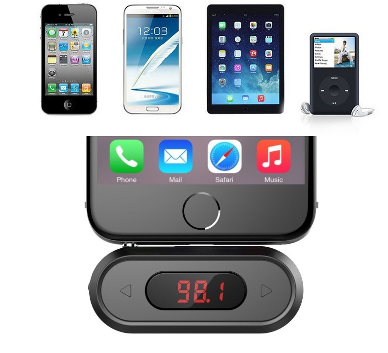 3.5MM Audio Head Mobile Phone Tablet FM Transmitter Built in 300mAh Battery Mobile Phone FM Transmitter Tablet FM Transmitter