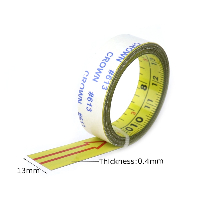 Metrisk & tommer geringsspor målebånd selvklæbende 1-10m stål lineal målebånd til t-sporfræsebord træbearbejdningsværktøjer
