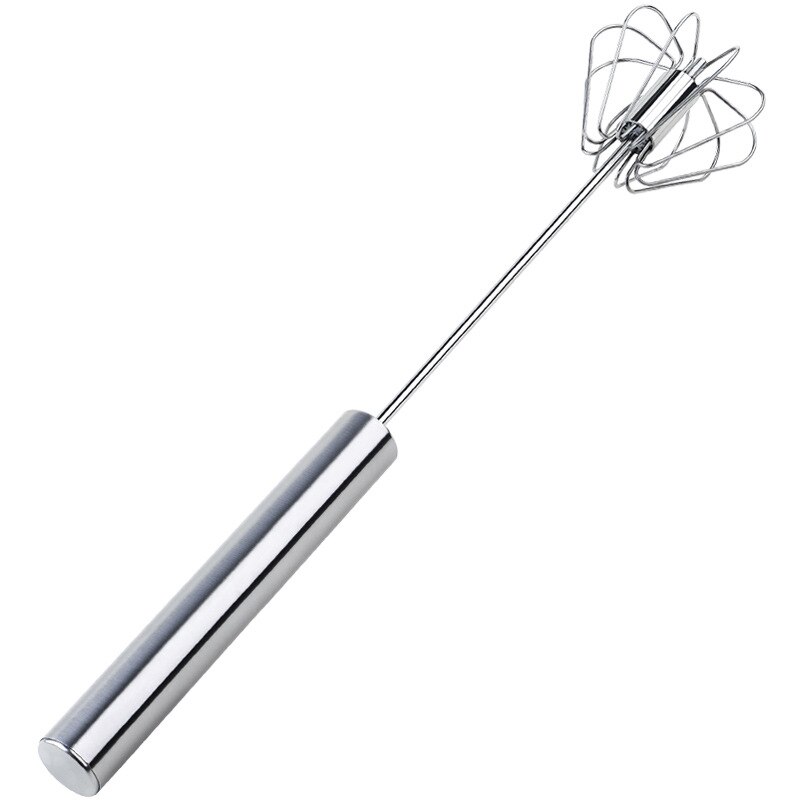 Rvs Hand Druk Roterende Semi-Automatische Mixer Koffie Melk Mengen Eierklopper Handheld Mixer Keuken Koken Gereedschap