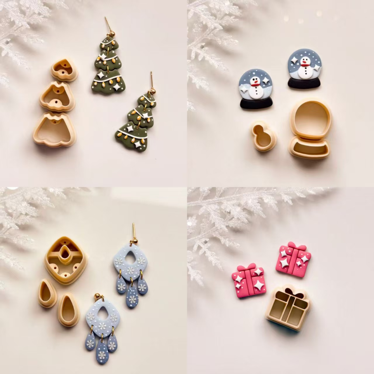 Wykrawaczki robić modeliny w kształcie choinki świątecznej | Wykrawacz robić ciasta świątecznego | Zimowy przecinak robić gliny | Wykrawacz robić modeliny robić tworzenia kolczyków | ho!