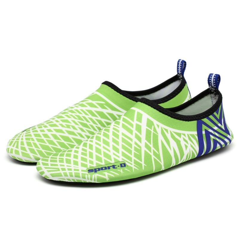 2 stuks heren dames blotevoeten huid sokken gestreepte schoenen strand zwembad water sokken sportschool aqua strand zwemslipper op surf aqua schoenen: A / 10.5