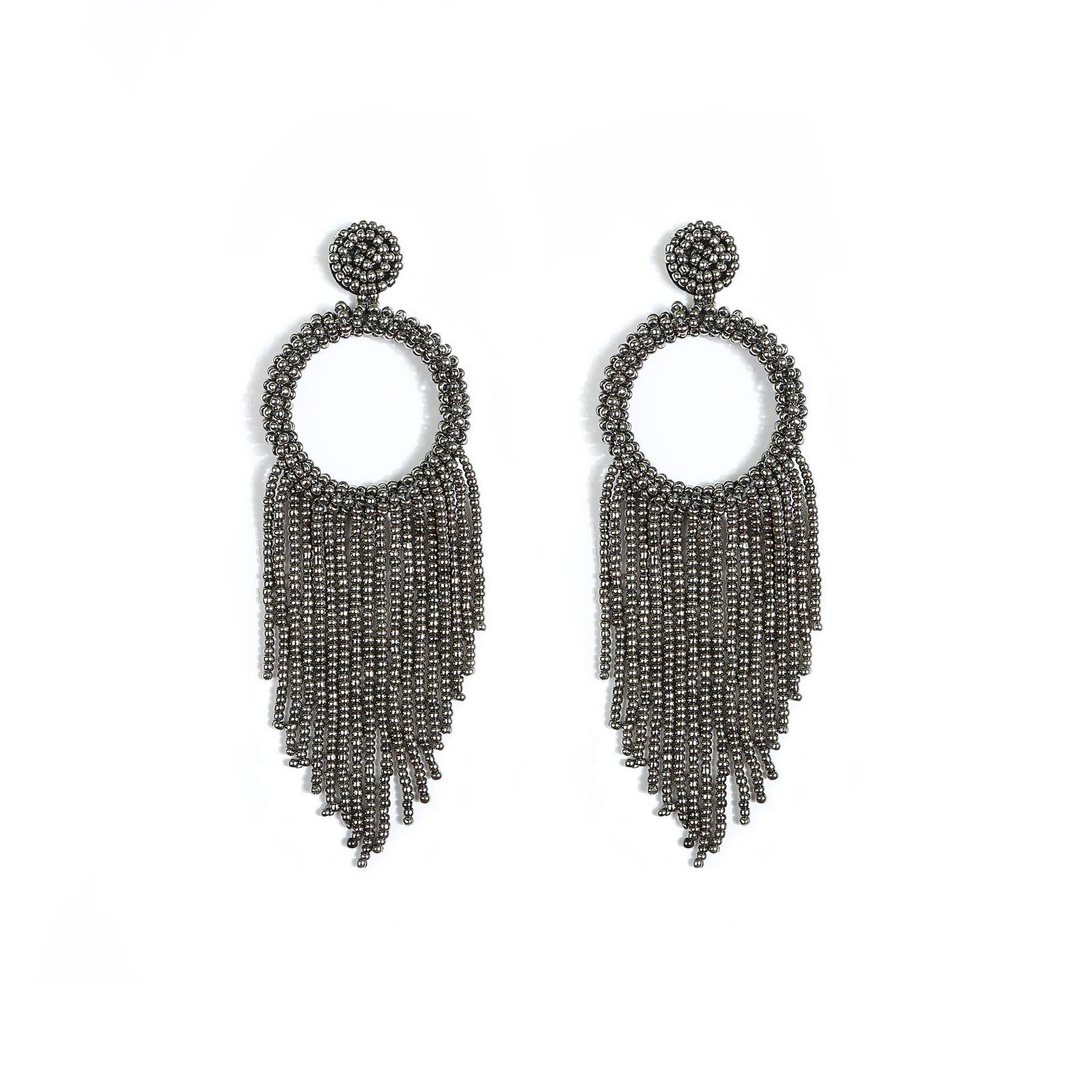 Pendientes bohemios hechos a mano con cuentas de arroz de colores, aretes con borlas, creativa, estilo étnico, pendientes con características para mujer: 14