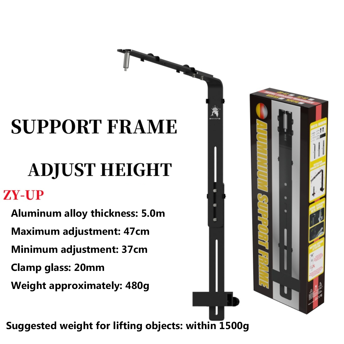 Aquarium Special bracket for fish tank lights, tube lights, Pendant lights, Clamp lights, aluminum alloy brushed high: green