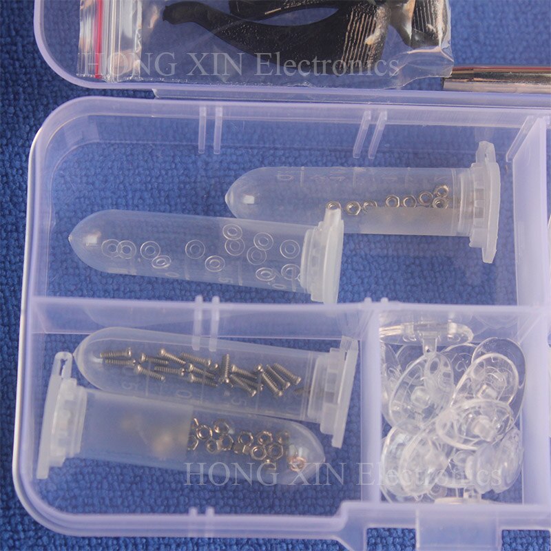 Populaire Lenzenvloeistof Zonnebril Neus Pad Optische horloge Schroevendraaier Reparatie Schroeven Moer Tool Diverse Kit met Doos Reparatie glazen