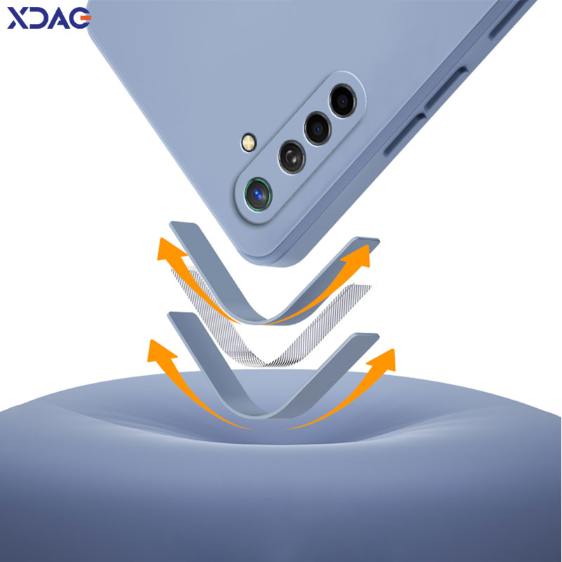 Coque en silicone liquide carrée officielle pour OPPO K5 Realme X2 XT, protection d'appareil photo 360, antichoc, souple, OPPOK5 RealmeXT