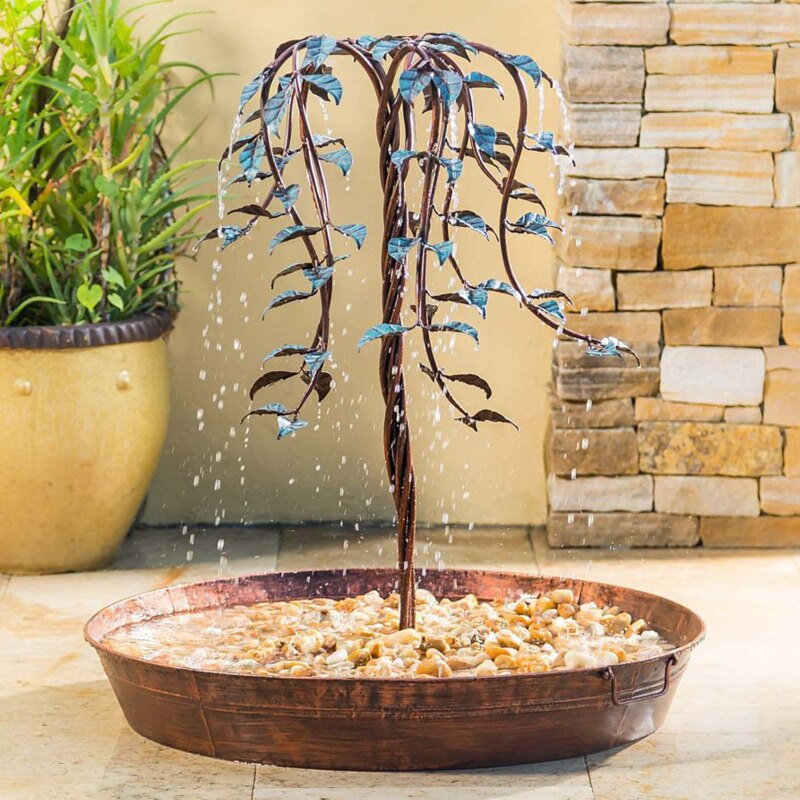 Beautiful Fountain Indoor Outdoor Fountain With Tree Of Life Life Waterfall Fountain Geat Addition Home Decoration Iron: With Water Pump