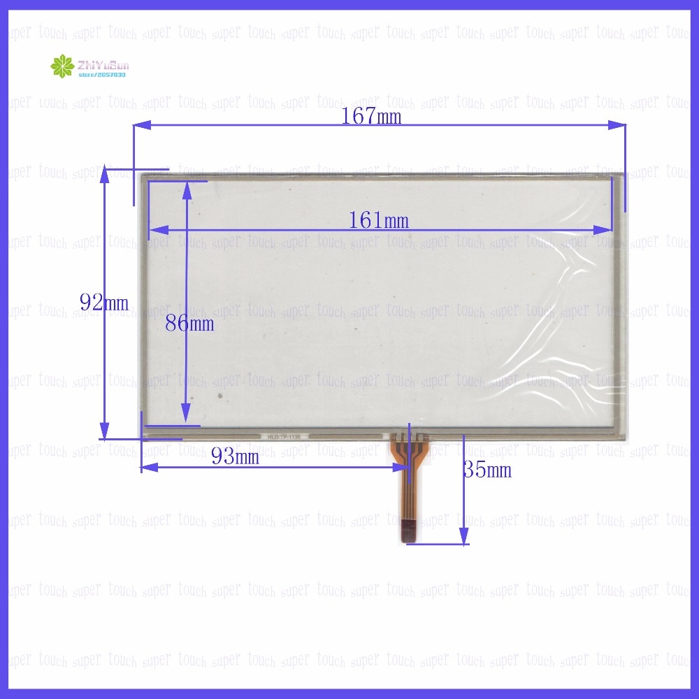 7 inch 4 lins HLD-TP-1135 Touchscreen Voor GPS AUTO dit is compatibel 167mm * 92mm sensor glas dit's 167*92