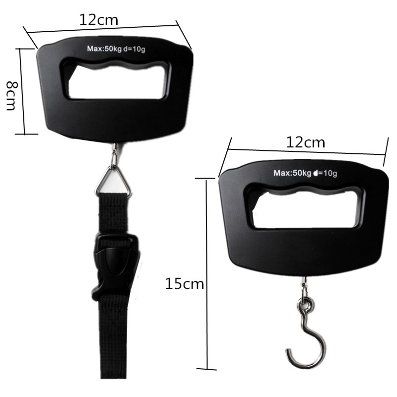 Draagbare Mini Hangende Schaal 50Kg 10G Elektronische Weging Bagage Weegschaal Vis Haak Digitale Schaal Blauwe Display Balans