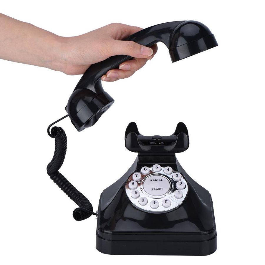 WX-3011 Retro Vintage Telephone Black Multi-Function Plastic Number Storage Home Office Telephone Wired Fixed Landline Phone