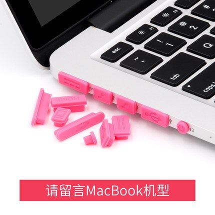 Anti-støv stik sæt kompatibelt til old macbook air 13 / macbook air 11 11.6 tommer / old macbook pro 13 15 tommer: Rose