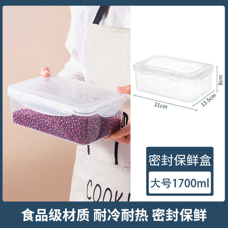 Food Storage Container Kitchen Storage Box PP Fresh-keeping Storage Organizer Refrigerator with Lid Transparent Sealed Cans