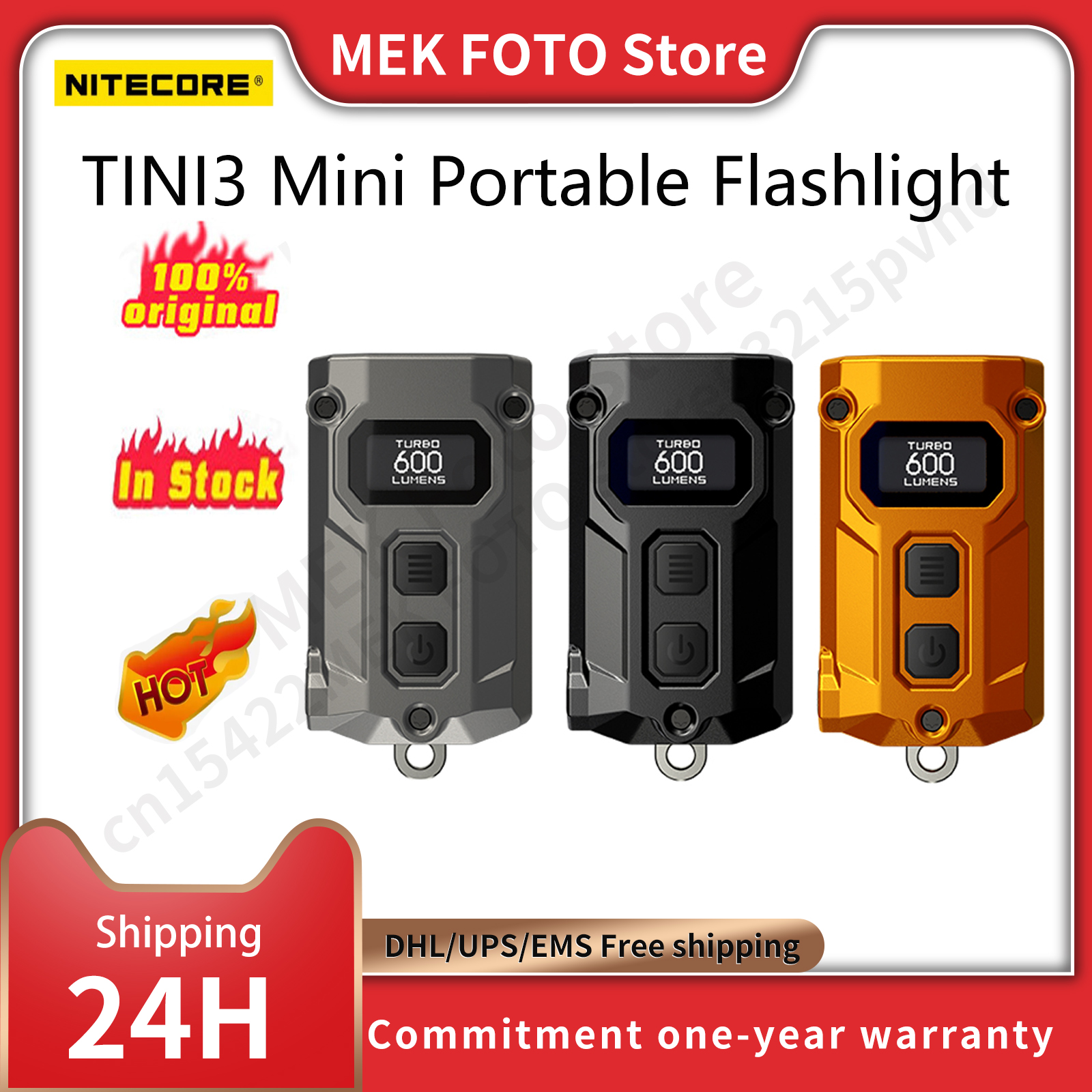 NITECORE TINI3 Intellgent Multiple Color Temperatures Keychain Light 600 Lumens EDC Flashlight for Outdoor Camping