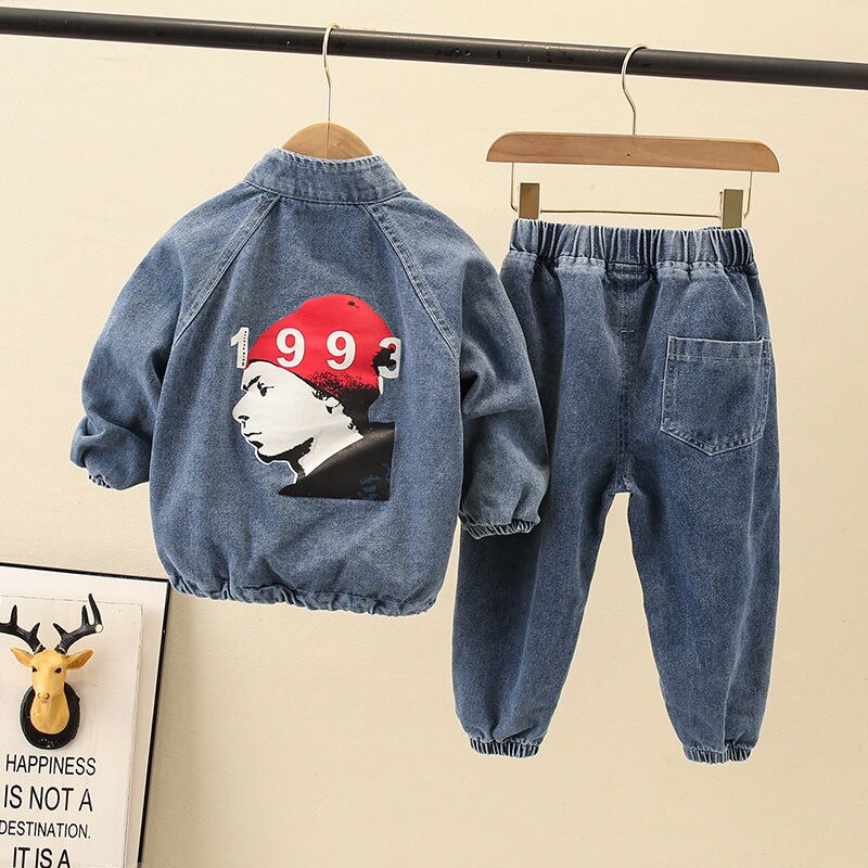 Baby Jungen Kleidung setzt 1-7 jahre alt Frühling und Herbst 2-stück-setzt Denim 2-stück Große Tasche Waschen Jungen Koreanische: 24M