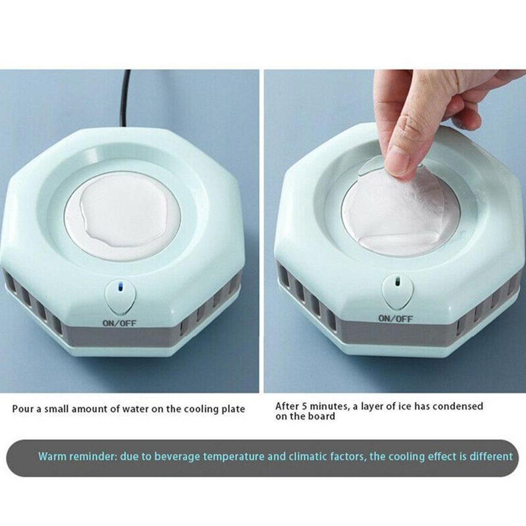 Portable Quick Electric Ice Maker Machine Kettle Drink Chiller for Home Car