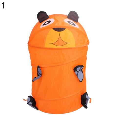Cute Cartoon Animal Folding Bucket Dirty Laundry Basket Toy Storage Bucket Dirty Clothes Container Foldable Laundry Storage Buck: 1