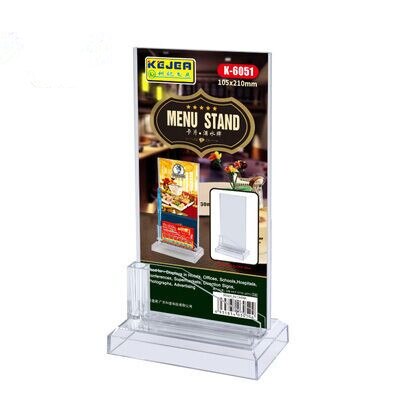 100*200mm Double Sided Plastic Sign Holders Marketing Display Stand Menu Document Paper Post Holder Frame With Name Card Case: 8