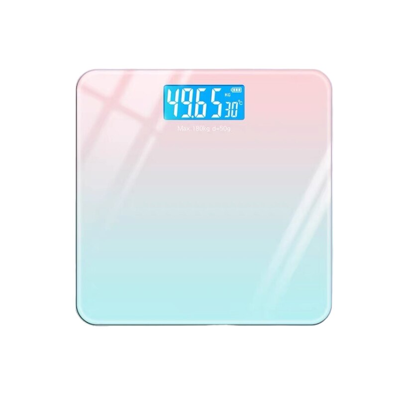 Smart Electronic Scales Bluetooth Mobile Phone Interconnection Bathroom Scales LCD Displays Human Health Monitors: Sakura blue