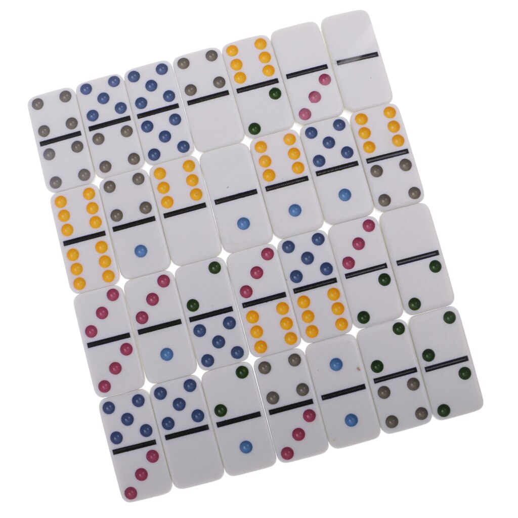 DOMINOES CLASSIC DOMINO SET w/ Tin Box Brass Pin Color Dot #2