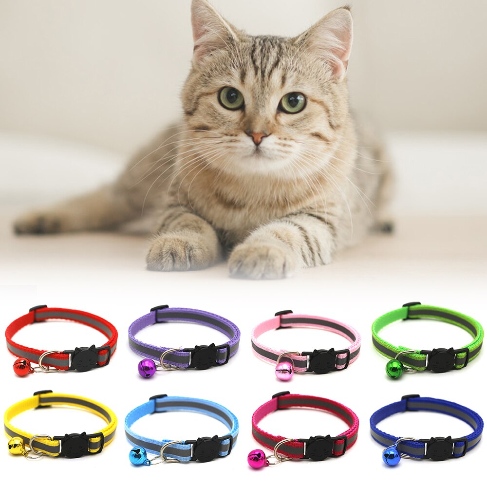 Reflecterende Halsband Met Bel Veiligheid Kat Halsbanden Puppy Halsband Voor Katten Kleine Honden Solid Pet Kraag Chihuahua Producten