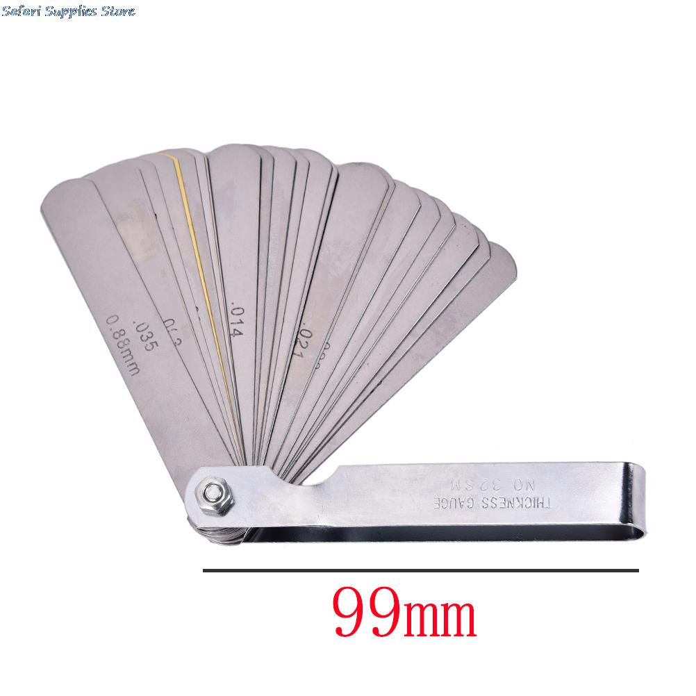 1 set Guitar 32 Blade Feeler Gauge Set Metric Imperial Measure Tune Up Gap Blade Tool