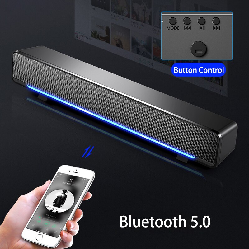 Bluetooth computerhøjttalere usb drevne aux kablede led lys surround bærbar pc soundbar højttaler stationær laptop altavoces