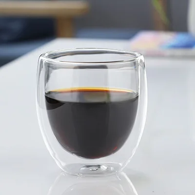 5 maten dubbelwandige geïsoleerde glazen beker heldere espresso koffiemokken handgemaakte biermok thee melkglas whisky glazen kopjes drinkgerei: Rood