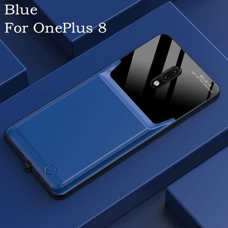 KQJYS Energie Bank Batterie Ladegerät Fällen für OnePlus 8 Profi Batterie fallen Tragbare Batterie Ladung Energie fallen für Oneplus 8: Blau Pro Oneplus 8