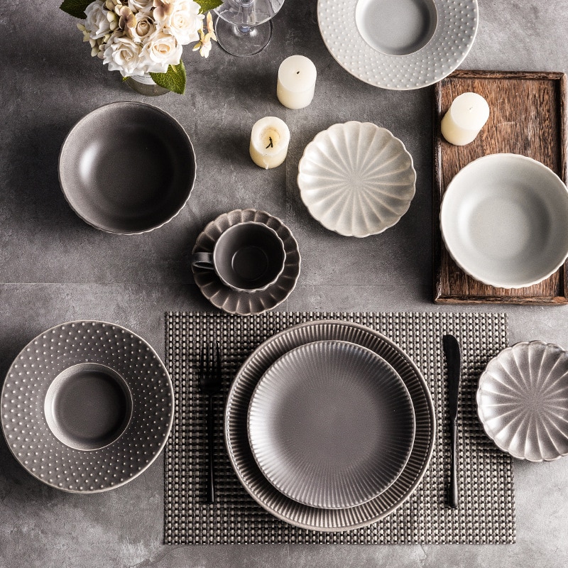 Vintage dishes Western dishes steak plate relief plate coffee cup dish dinnerware set plate