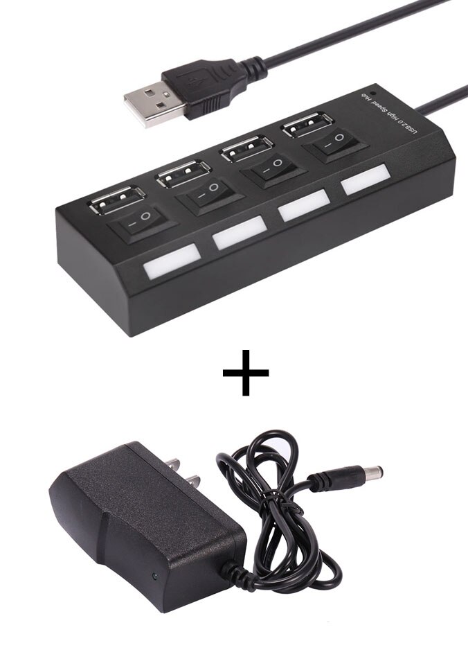 USB HUB 2.0 4/7 Poorten USB HUB Splitter Met aan/uit Schakelaar of EU/US Power Adapter Voor macBook PC Laptop USB Multi Splitter HUB