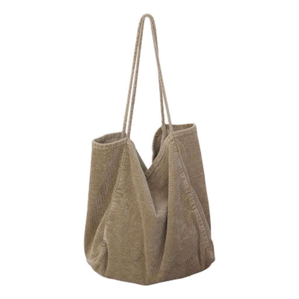 Frauen Cord Leinwand Tote Handtasche Weibliche Tuch Große Kapazität Tote Junge Damen Casual Einkaufstasche Mädchen Mehrweg Tasche E3