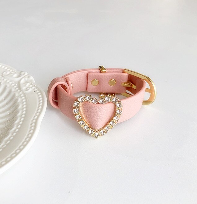 Heart Leather Bracelet Women Jewelry bijoux Christmas: pink