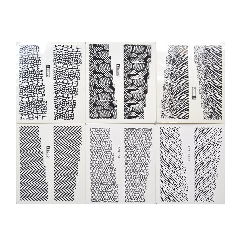 Yzwle 50 vellen diy stickers nagels kunst water transfer print stickers accessoires voor manicure salon