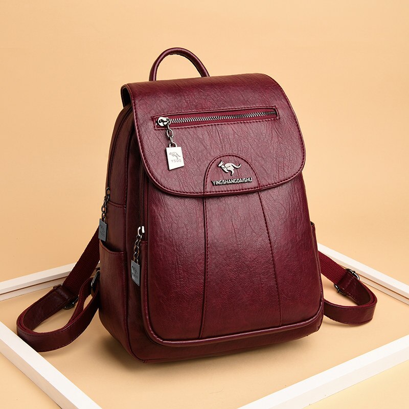 Vrouwen Lederen Rugzakken Vrouwelijke Vintage Rugzak Voor Meisjes Schooltas Reizen Rugzak Dames Sac A Dos Terug pack