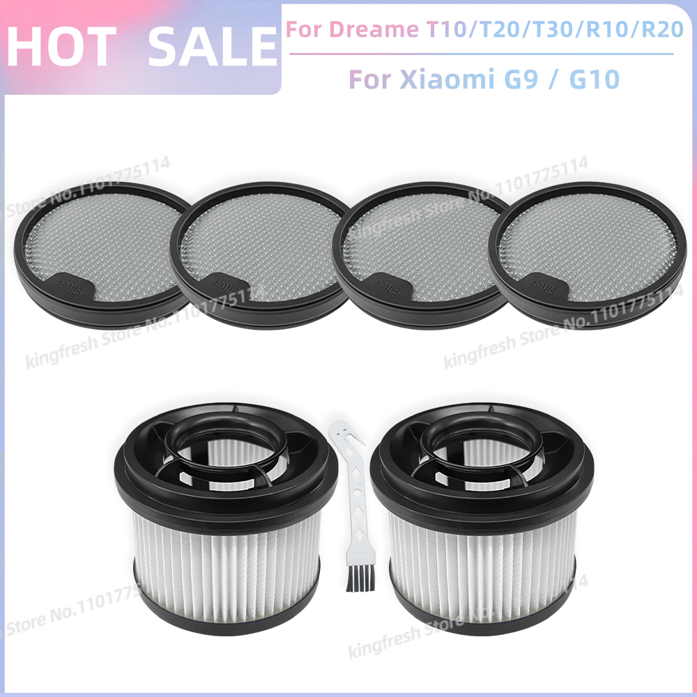 Passend für Dreame T10 / T20 / T20 Profi / T30 / T30 Neo / R10 / R10 Profi / R20, Xiaomi G9 / G10 Ersatzteile Vornachfilter: Burgunderrot