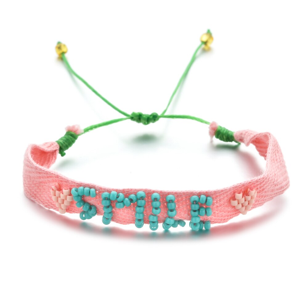 Zmzy bonito pulseiras para meninas jóias miyuki pulseira jóias artesanal arco-íris carta amor jóias por atacado pulsera: SL927