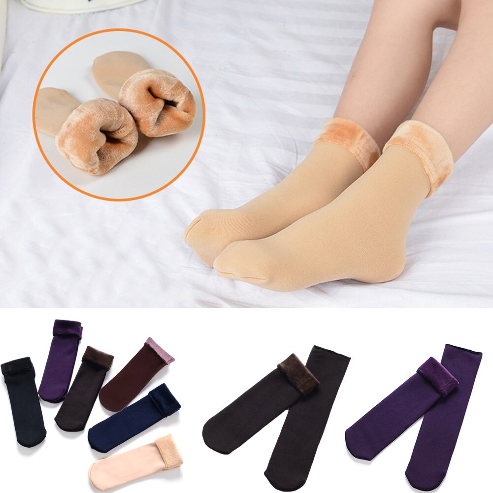 Calcetines de terciopelo para mujer, calcetín grueso de Cachemira para nieve, térmico, para mantener el suelo, calcetines para dormir, cálido, Otoño e Invierno