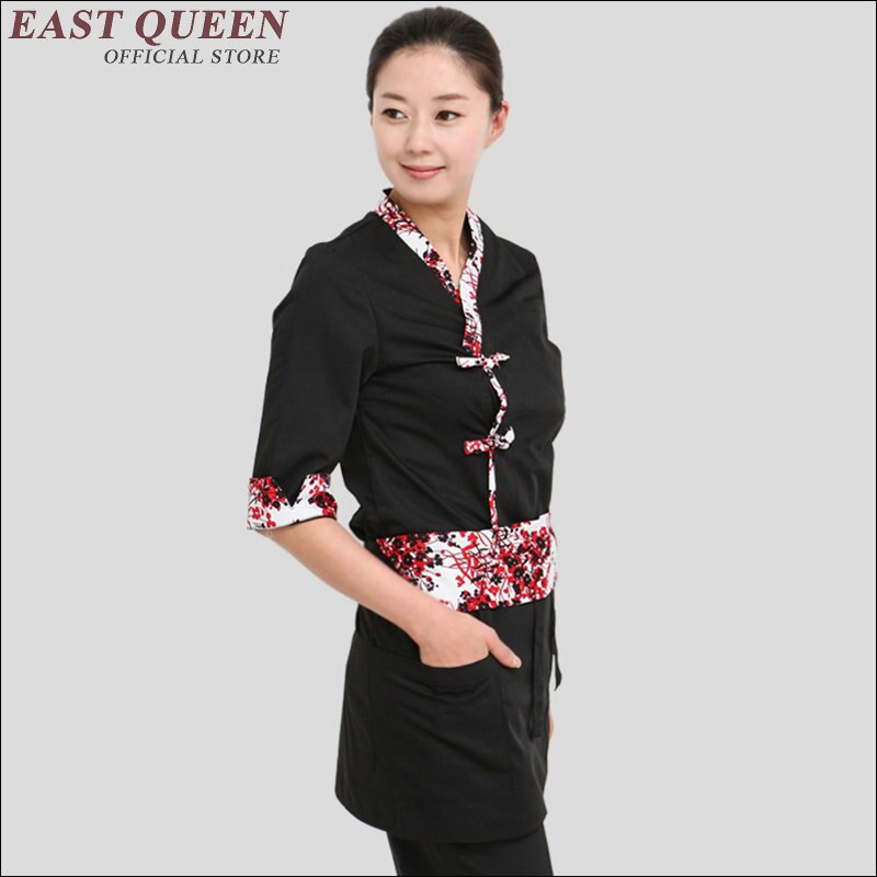 Madservice catering tøj kvinder sushi kok uniform restaurant servitrice uniformer japansk restaurant uniformer  aa1401