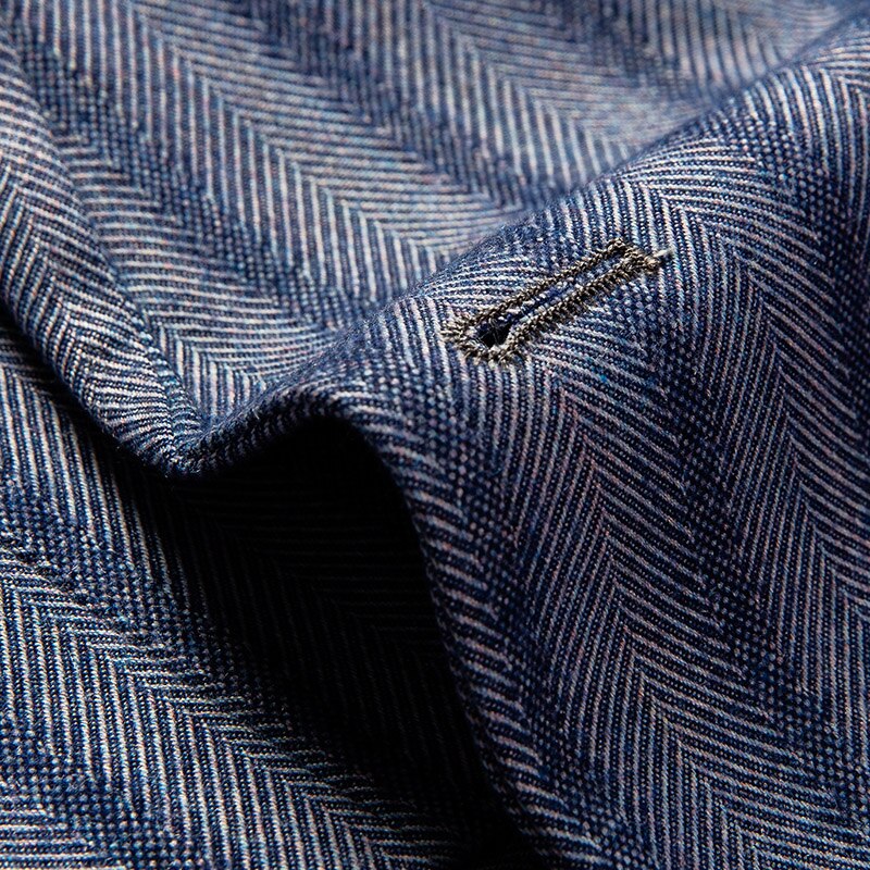 Plyesxale-Blazer de rayas verticales para hombre, chaqueta informal de negocios, de talla grande, color azul claro, Q391,