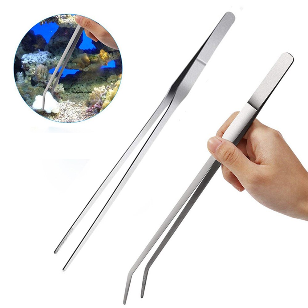 3/5pcs Aquarium Tank Tools Kit Aquascaping Fish Tank Aquatic Plants Long Tweezers Scissors Stainless Steel Maintenance Tool#9